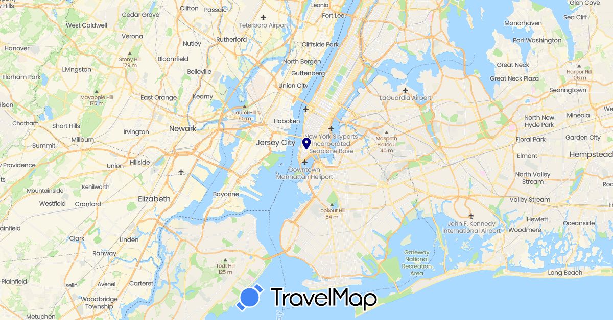 TravelMap itinerary: driving in United States (North America)